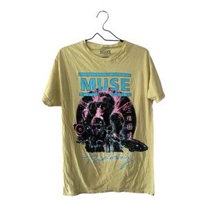 Muse Simulation Theory Yellow Graphic T Shirt Unisex Size Medium Cotton Tee NEW